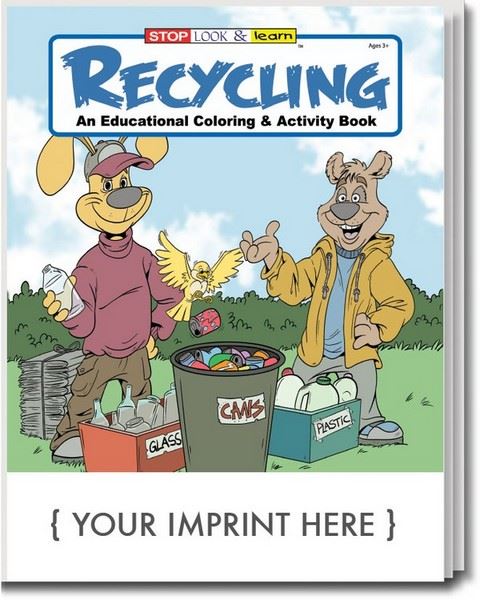 CS0325 Recycling Coloring and Activity Book with Custom Imprint